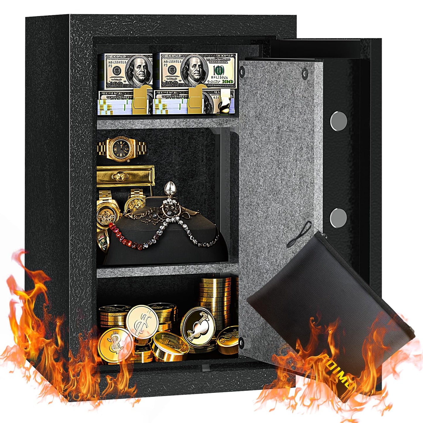 Adimo 1.8 Cubic Feet Fireproof Safe Box for Home Model 51 - adimosafe