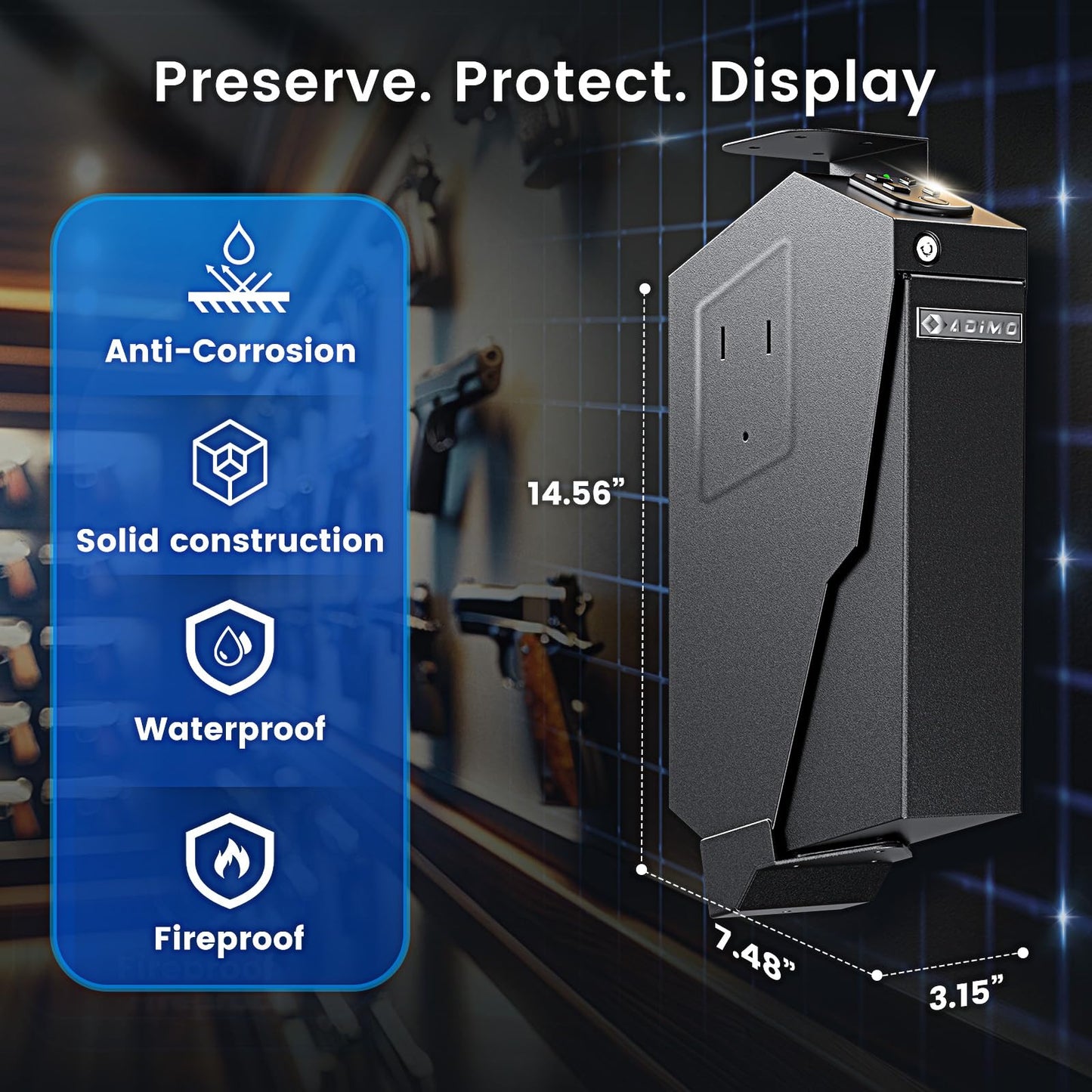 
                  
                    ADIMO T5 Gun Safe, Biometric Pistol Safe - adimosafe
                  
                