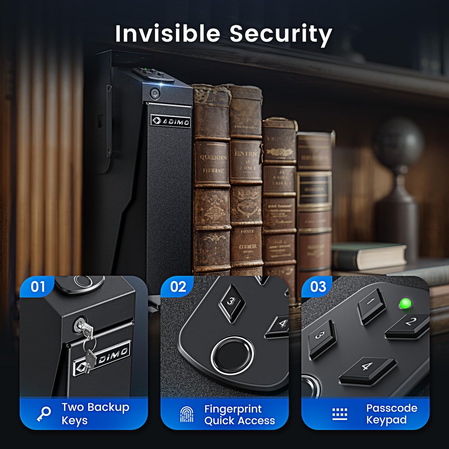 
                  
                    ADIMO T5 Gun Safe, Biometric Pistol Safe - adimosafe
                  
                