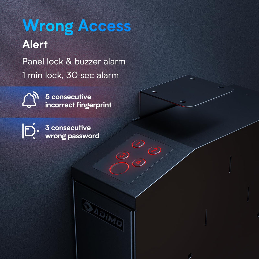 ADIMO T6 Gun Safe, Slider Biometric Gun Safe for Handgun - adimosafe